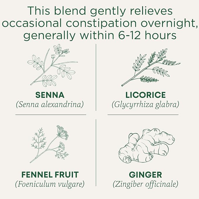 Traditional Medicinals Organic, Smooth Move Tea, Original with Senna - Helps Relieve Constipation Overnight - Kosher, Non-GMO, Caffeine-Free - 48 Tea Bags
