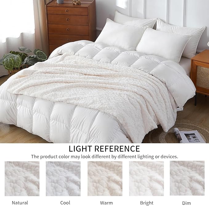 Fluffy Reversible Faux Fur Throw Blanket Thick Warm Blankets Cozy for Couch | Soft Plush Machine Washable Bed Home Decor, Large 50x70 Inch, for Women Men