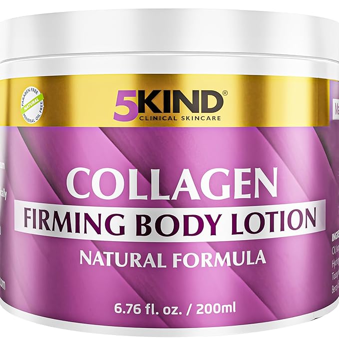 Collagen Cream 6.76 Fl Oz- Natural Collagen Body Lotion for Firmer & Conditioned Skin - Crepe Skin Firming Cream - Collagen Lotion for Women & Men - Crepey skin repair treatment by 5kind