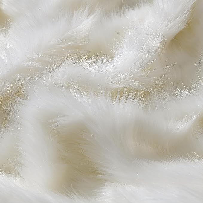 HORIMOTE HOME Luxury Plush Faux Fur Blanket, Long Pile White Throw Blanket, Super Warm, Soft, Cozy Faux Fur Throws for Couch Bed Sofa, Aesthetic Home Room Decor Throw, 60" x 80"