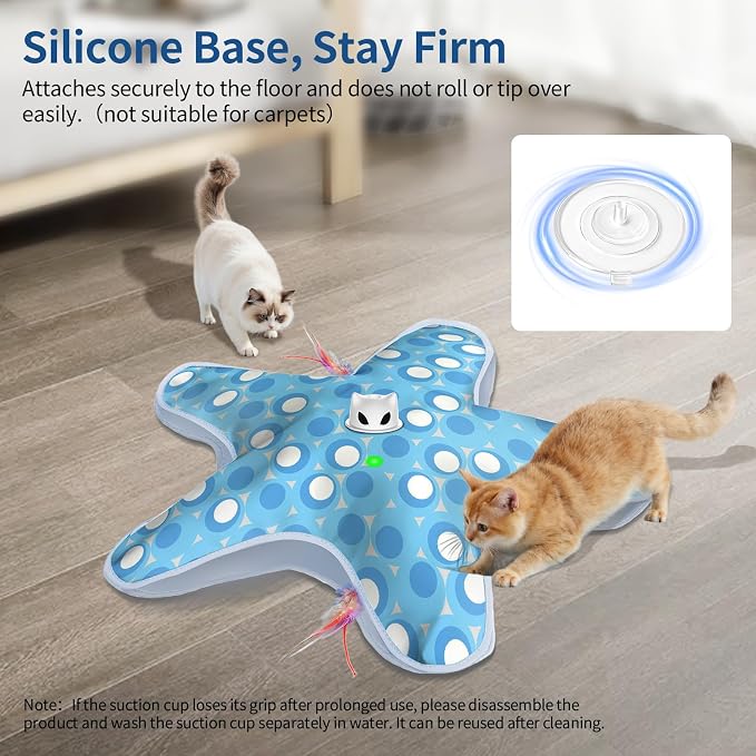 Interactive Cat Toys for Indoor Cats with Moving Concealed Feathers