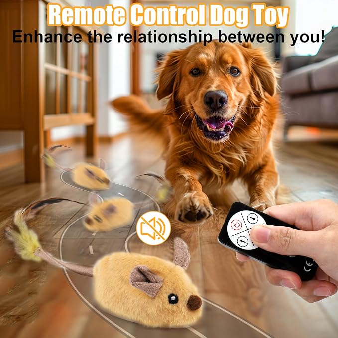 Interactive Dog Toys, Fake Mouse Moving Dog Toy with Automatic Sensor