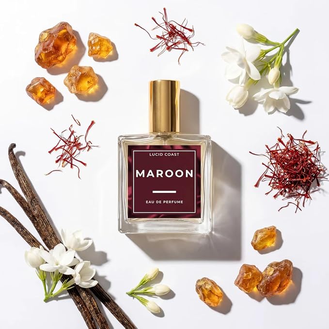 Maroon – Pink Peppercorn + Jasmine – Inspired by Amber Rouge Thomson Carter – Long Lasting Perfume for Women – Notes of Cedarwood & Amber – Clean, Vegan & Cruelty Free