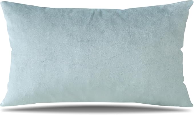 Artscope Luxury Velvet Pillow Covers Super Soft Decorative Rectangle Throw Pillow Covers Case Cushion Covers for Sofa Couch Bedroom Car Decor 16x24 Inch Light Grey