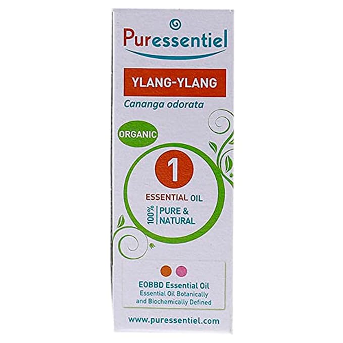Puressentiel Ylang Ylang Essential Oil, Aromatherapy Stress Calming - 100% Pure, Organic & Natural - Therapeutic Grade, Premium & Certified Quality - Made in France – 0.17 fl oz