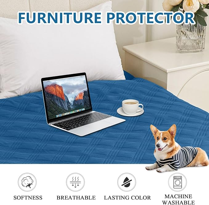 Waterproof Reversible Dog Blanket, Soft Couch Cover for Dogs Washable | Dual-Sided Waterproof Pet Bed Blanket, Resist Stains Spills & Pet Hair, Practical Furniture Protector For Pets, Size 40"x70"
