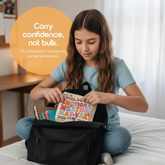 Period Bag – Compact Discreet Tampons & Pad Pouch with Waterproof Lining, Cute & Stylish Period Pouches