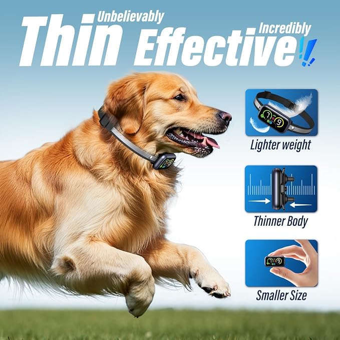 Dog Bark Collar, Instant Bark Solution, Smart Anti Barking Device with 4 Correction Modes, Fast-Acting Barking Collar for for Large Medium Small Dogs 5-150lbs, Ideal for Home & Outdoor