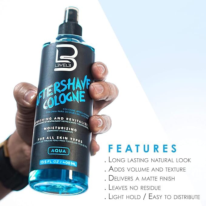 L3 Level 3 After Shave Spray Cologne - Softens Skin - Refreshes and Relieves Face and Skin - Moisturizing Formula Level Three After Shaving, Fresh Scent, 13.5 Fl Oz