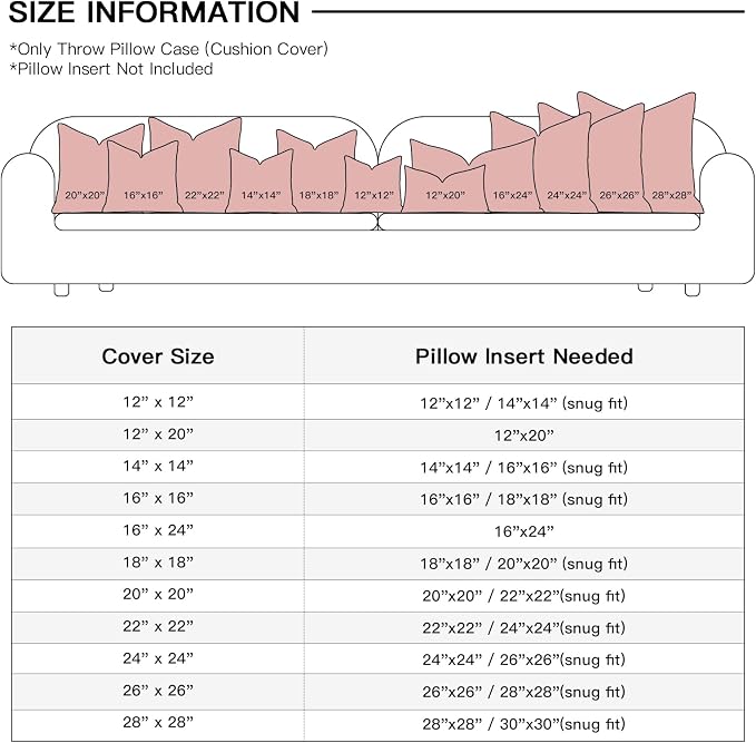 OTOSTAR Linen Throw Pillow Cover Set of 1 Decorative Square Pillowcases Cushion Covers 24x24 Inch for Home Decor Sofa Bedroom Car 60 x 60CM Pink