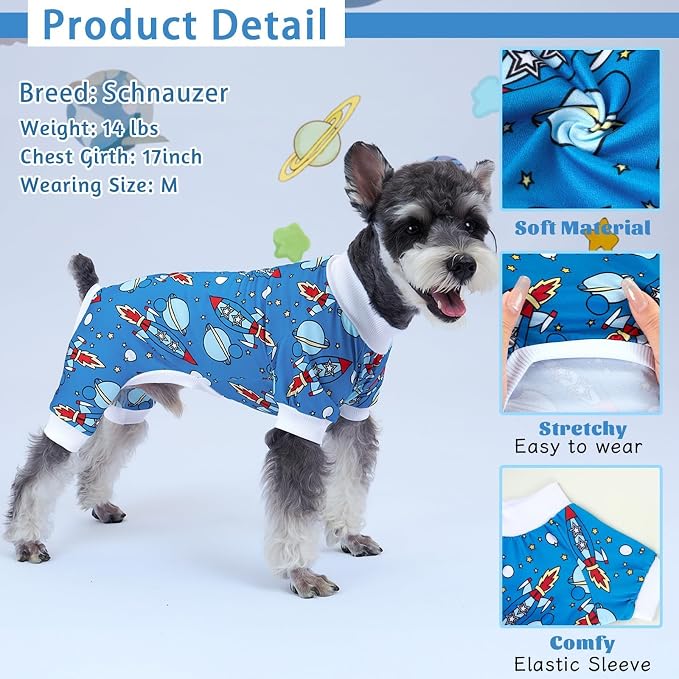 XPUDAC Dog Pajamas Clothes for Small Dogs Boy, Doggie Pjs Puppy Onesies Outfits Pet Clothes Christmas Pajamas, 4 Styles (Universe, XXXXX-Large)