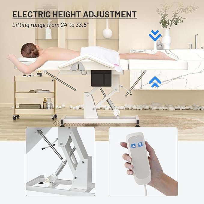 Electric Spa Beds for Esthetician Height Adjustment Professional Electric Tattoo Chair Facial Beds for Esthetician Spa Chair Massage Table Lash Bed