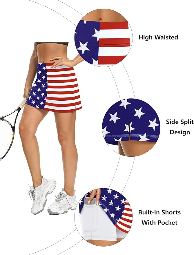 LouKeith Tennis Skirts for Women Golf Athletic Activewear Skorts Mini Summer Workout Running Shorts with Pockets