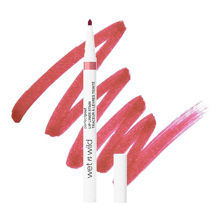 wet n wild Perfect Pout Lip Liner Stain, Long-Lasting Transfer-Proof Formula with Blade-Like Applicator for Precision & Full Lip Coverage, Vegan & Cruelty-Free - I'm Blushing