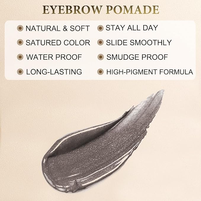 Eyebrow Pencil Makeup Kit, with Waterproof 2-IN-1 Microblading Eyebrow Pen, Eyebrow Pomade, Eyeliner and Dual-ended Eyebrow Brush, Brow Pencil Kit for Natural Eyebrows - Light Brown