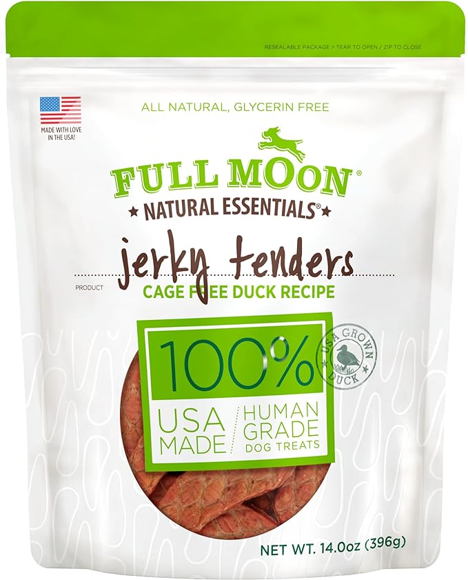 Full Moon® Essential Duck Tenders Dog Treats 14 oz | Human Grade, No corn, No wheat, No soy, Glycerin Free, Made in the USA