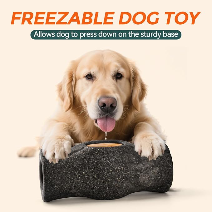 AUSCAT Dog Enrichment Toys, Dog Frozen Treat Toys to Keep Them Busy, Interactive Dog Toys for Aggressive Chewers, Stump Shape