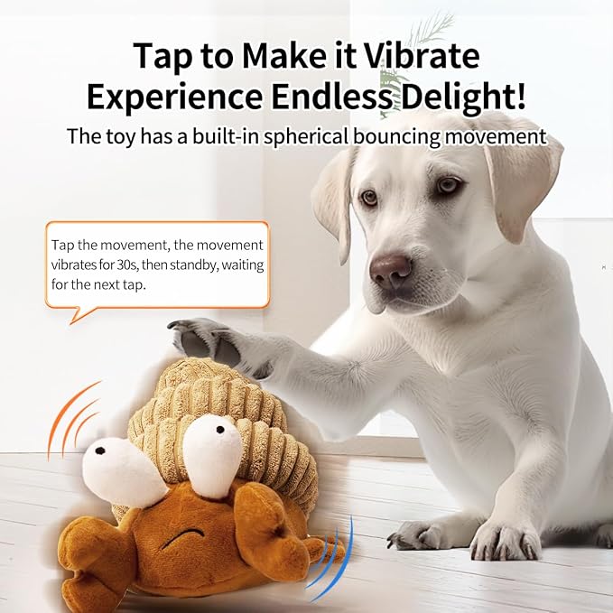 Interactive Dog Toys, Moving Squeaky Plush Dog Toy-Hermit Crab
