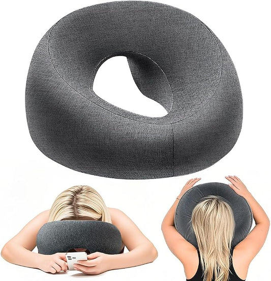 Face Down Pillow, Massage Headrest for Bed, Massage Face Cradle for Bed, BBL Pillow After Surgery Post Eye Surgery (Grey)