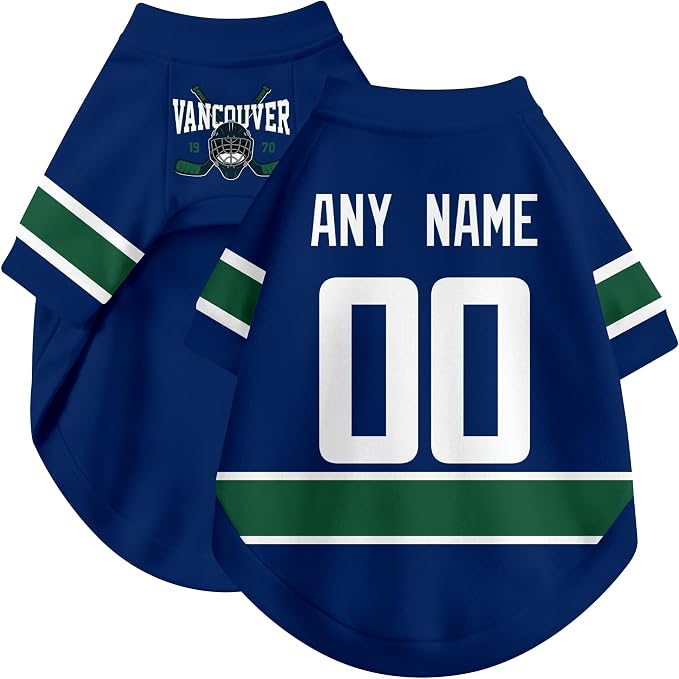 Vancouver Dog Clothes Personalized Pet T Shirt for Dogs Gift | Custom Name Number Jersey Style Pet Shirt for Dog