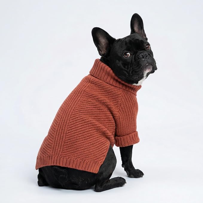 Fitwarm Thermal Knitted Dog Sweater Doggy Winter Coat Pet Clothes Doggie Turtleneck Jacket Puppy Outfits Cat Sweatsuit Red Small