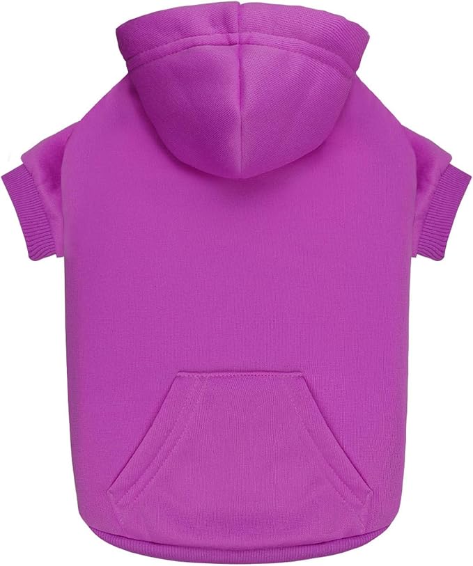 Dog Hoodie Dog Sweaters for Small Dogs,Pet Sweater Solid Soft Brushed Fleece Pet Clothes Hoodie Sweatshirt with Pocket(Purple-XS)