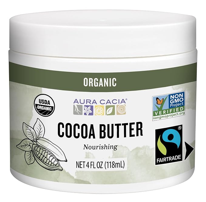 Aura Cacia Natural Cocoa Butter, 4 Ounce (113 g)