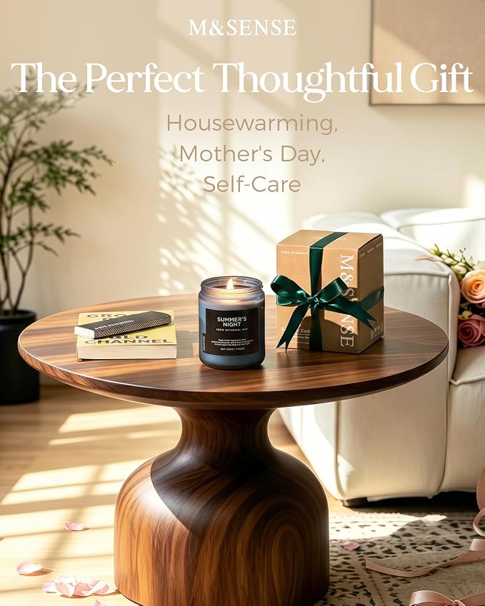 M&SENSE Sage Wood Scented Candles for Home, 7.05oz 50 Hours Clean Non Toxic All Natural Soy Wax, Fresh Smelling Candle for Relaxing & Stress Relief, Home Fragrance Gifts for Men Women
