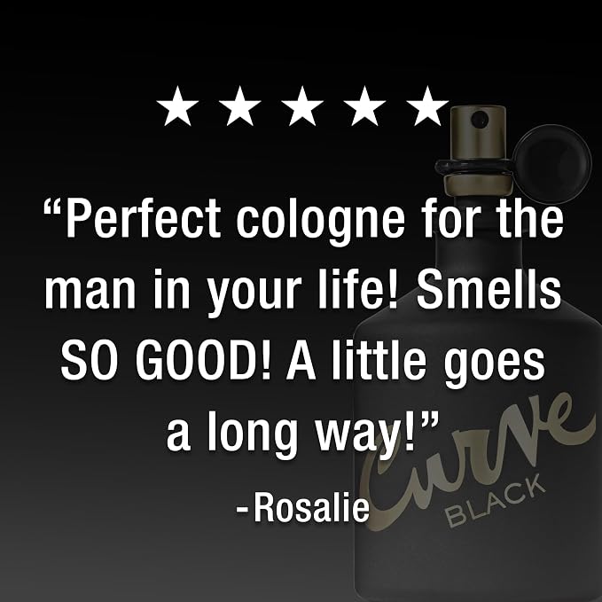 Curve Black Men's Cologne Fragrance Spray, Casual Day or Night Scent, 4.2 fl oz