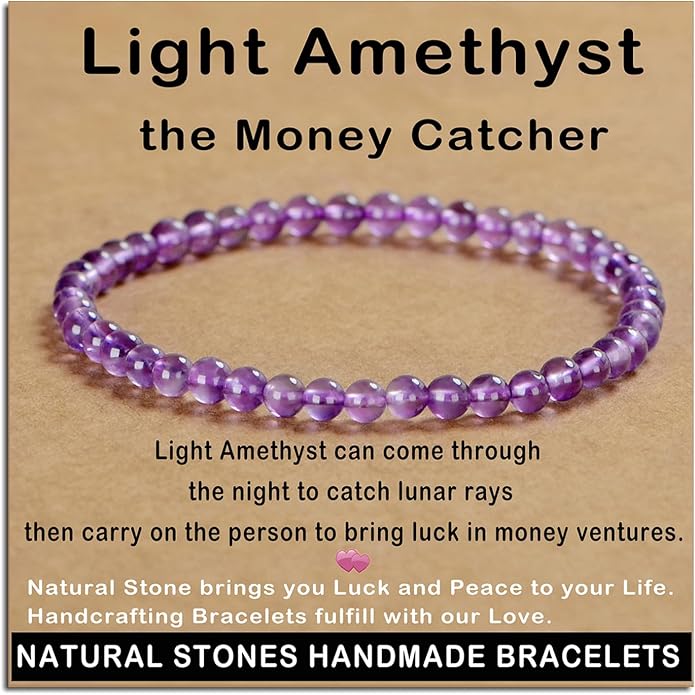 AD Beads Handmade Gemstone Stretch Elastic Bracelet Crystal Healing Reiki Nature's Beauty and Spiritual Essence Unisex