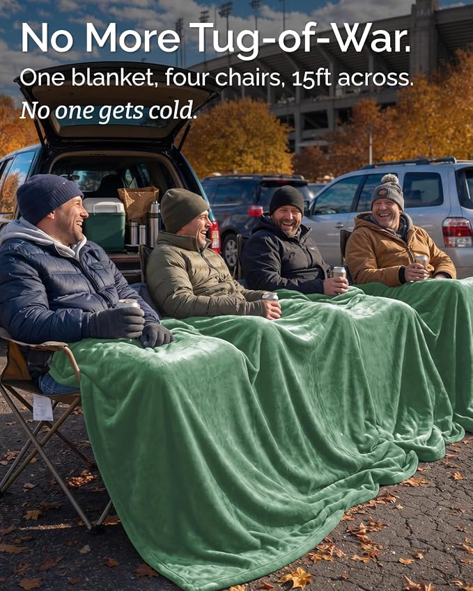 Ultra Soft Fleece Blanket Giant Blanket Size - Flannel Fleece Luxury Blanket - Lightweight for Couch Bed Chair - Thick, Warm and Breathable - All Season Cozy, Sage Green