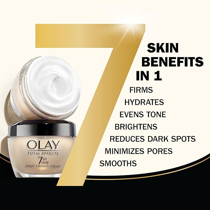 Olay Total Effects Night Firming Cream Face Moisturizer,1.7 oz,(Pack of 2)