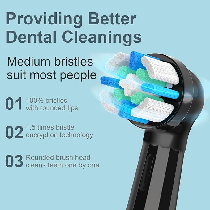 12 Count IO Replacement Heads Compatible with Oral B IO 2/3/4/5/6/7/8/9/10 Series Electric Toothbrushes, Medium Softness Brush Heads Compatible with Oral B iO for Teeth and Gums Care (Black)