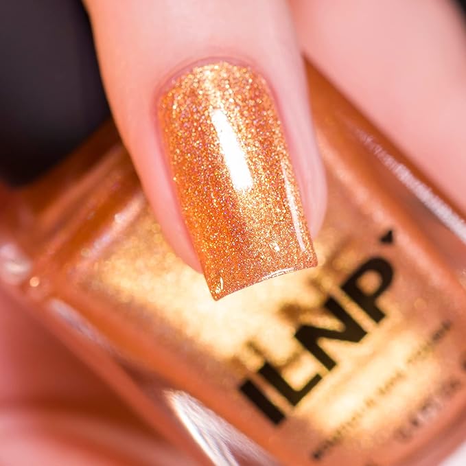 ILNP Sundown - Peachy Gold Holographic Shimmer Nail Polish