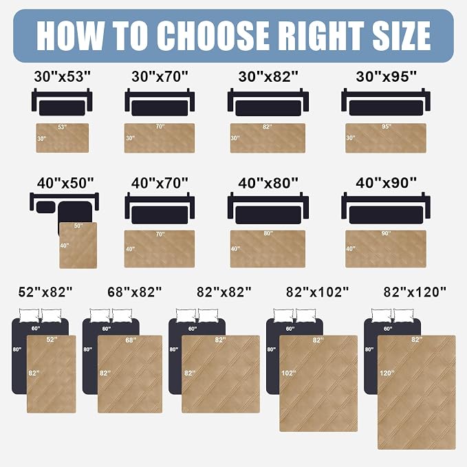 Smiry Waterproof Dog Bed Cover, Reversible Pet Blanket for Sofa Couch | Soft Washable Dog Blanket, Leakproof Couch Cover for Dogs Cats & Furniture Protection, 30x95, Camel/Beige