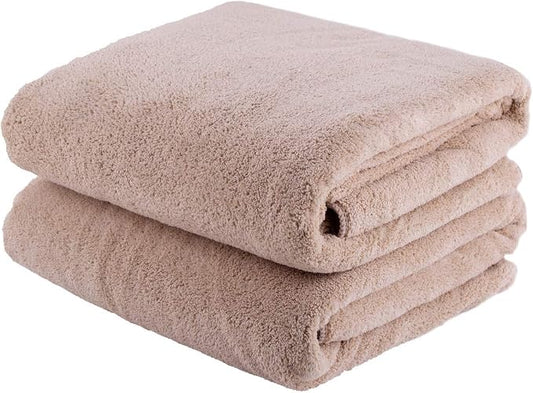 JML Luxury Hotel & SPA Bath Towels (2 Pack, 30"x60") - 350GSM High Density Fleece Towel Sets - Super Soft and Absorbent, Lint Free, Fade Resistant Oversized Bath Towel, Coral Fleece Camel | 350GSM, Microfiber, Super Soft, Absorbent, Quick-drying, Light...