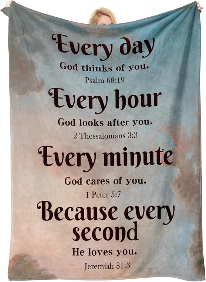 Christian Inspirational Soft Throw Blanket for Women and Men - Faith, Religious, Spiritual Gift - Personalized for Adults/Kids 50"x 60"