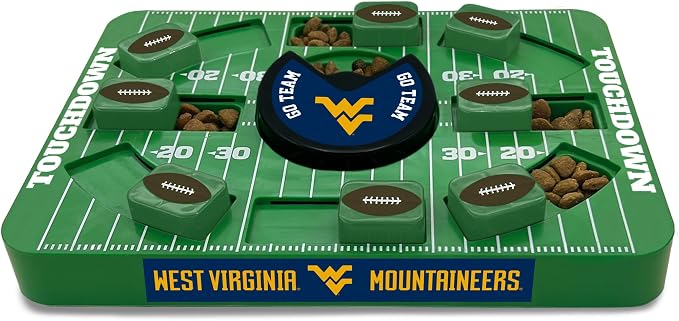 Pets First NCAA WEST Virginia Large Puzzle Toy, New Size, Interactive Dog Treat & Slow Feeding Toy