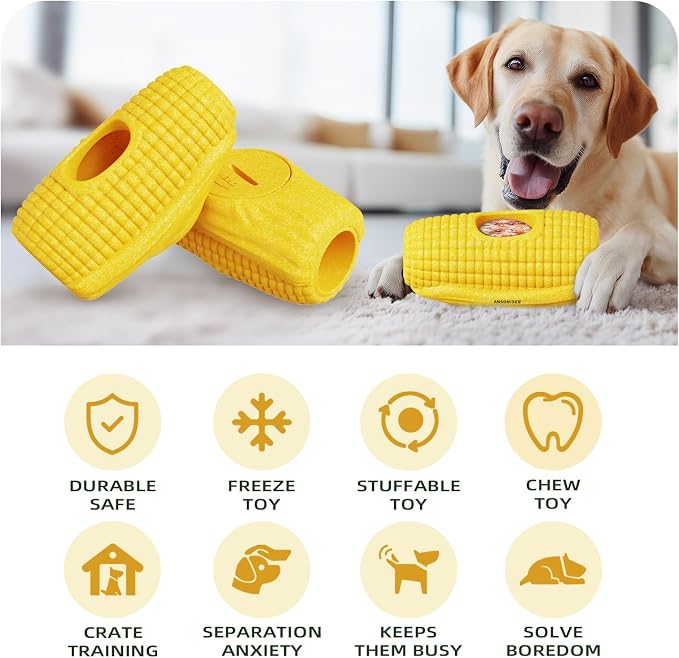 Ansoniser Long-Lasting Interactive Dog Toy - Corn Cob Chew Toy