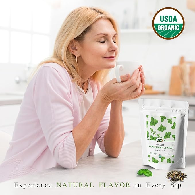Oxify Organic Peppermint Leaves Herbal Loose Tea- 16 oz (16 oz, Peppermint)