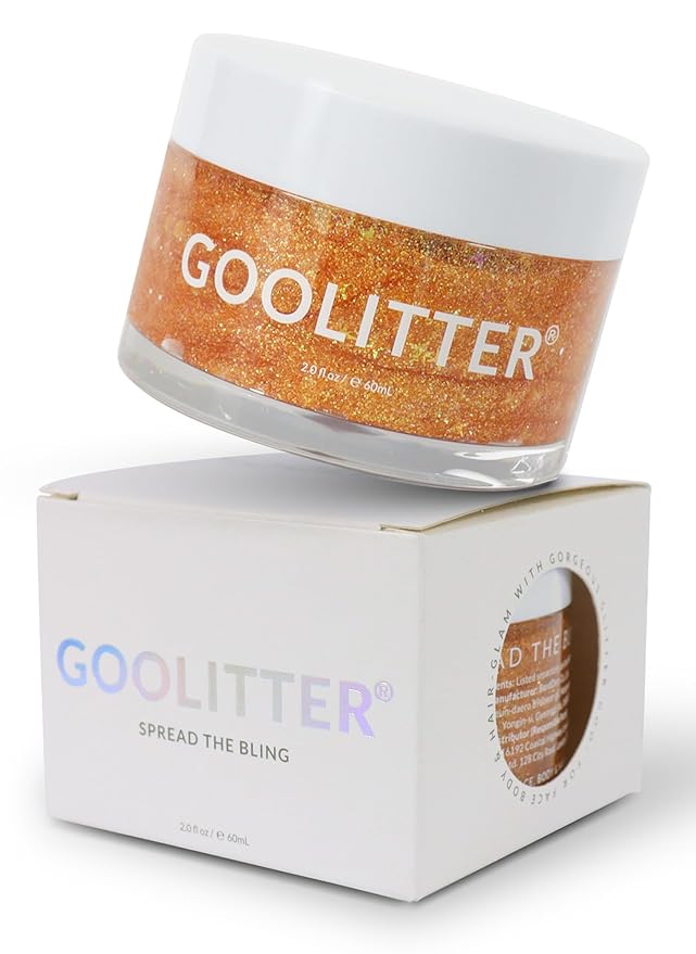 Face, Body & Hair Holographic Orange Glitter Gel [Orange Popsicle] 2oz (60mL) | Fine | K-Beauty | Halloween, Festival, EDM, Rave, Party, Concert, Costume Makeup | Vegan, Cruelty Free