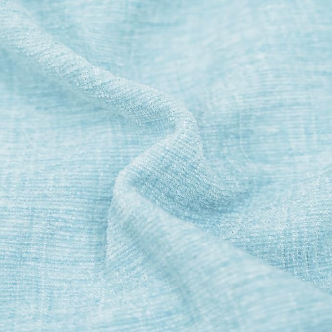 CaliTime Decorative Throw Pillow Covers 16 X 16 Inches Light Blue Grey | Pack of 2, Cozy Chenille Cushion Cases for Couch Sofa Bed Living Room Farmhouse Home