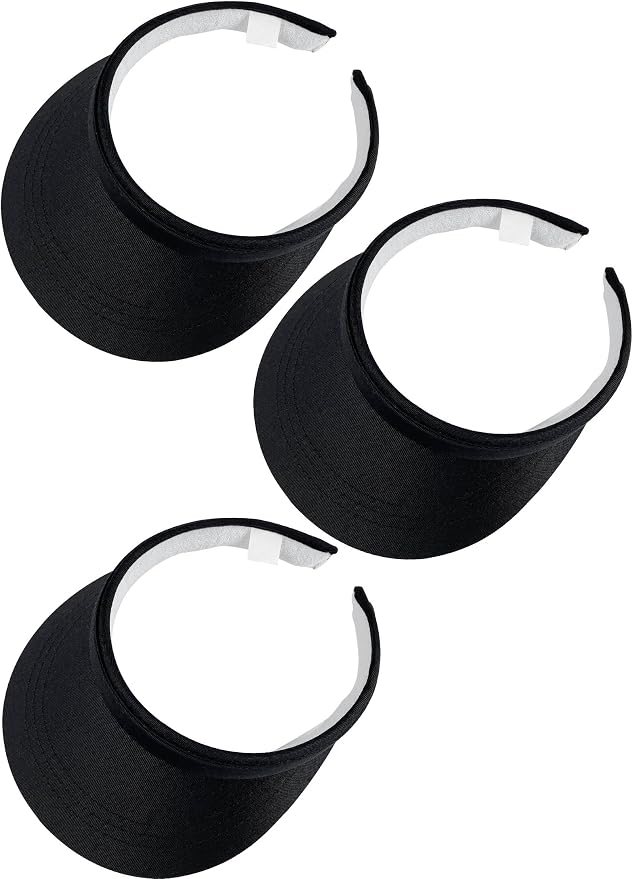 3 Pack Sports Sun Visor Hat Women Men Adjustable Clip On Visors Outdoor Golf Beach Cap