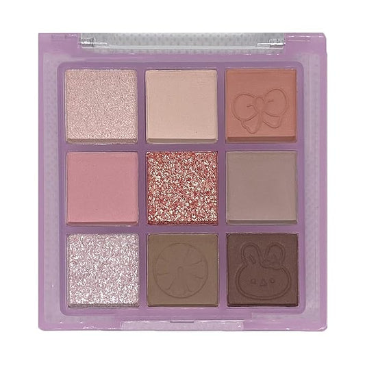 9 Color Eyeshadow Palette Makeup, Matte Glitter Shimmer Korean Eye Shadow Palettes, Highly Pigmented Long Lasting Waterproof Blendable, Plum Purple Brown, Daily Eye Shadow Makeup