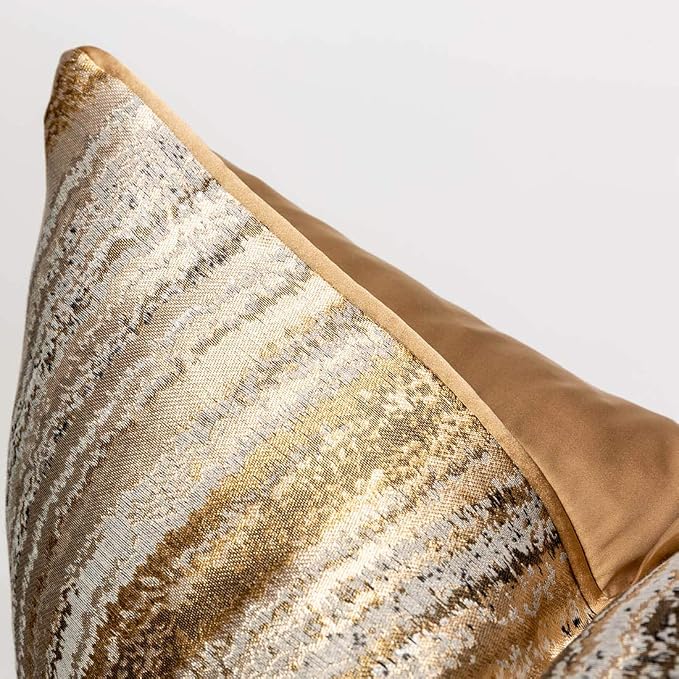 vctops Decorative Luxurious Throw Pillow Covers Square Cushion Cases Pillowcase for Bed Sofa Couch Chair Car Home Decor (Gold, 20"x20")