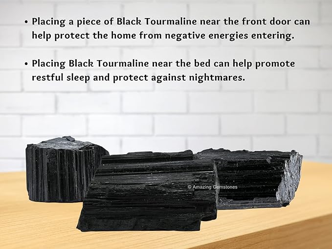 Amazing Gemstone Black Tourmaline Crystal - 1 Piece of 100-200 Grams Black Tourmaline Stone - Very High Grade Crystals Rough Raw for Protection, Good Vibes Turmalina Negra Piedra Originales