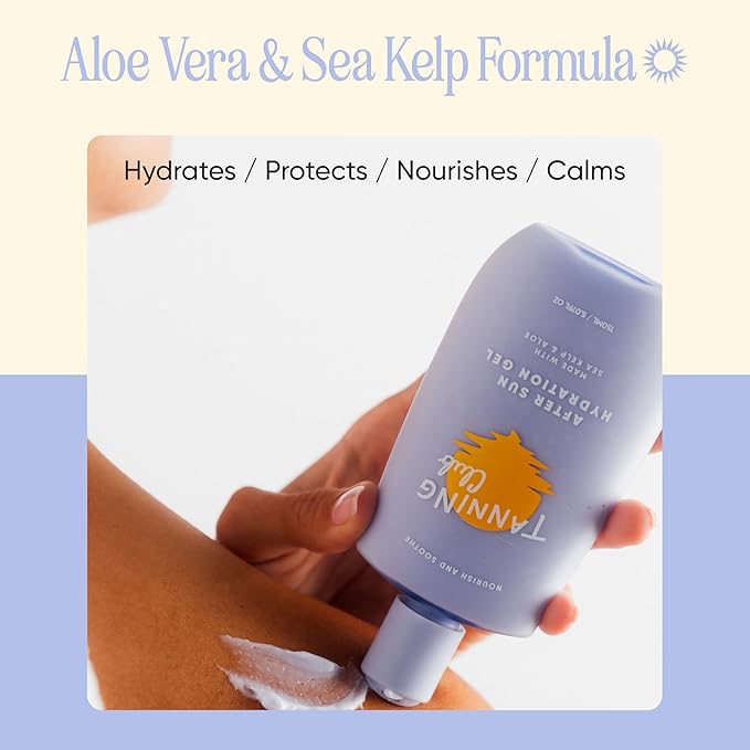 Tanning Club - After Sun Gel - Aloe Vera and Sea Kelp Formula for Sunburn Relief and Hydration - Tan Extender - 150 m