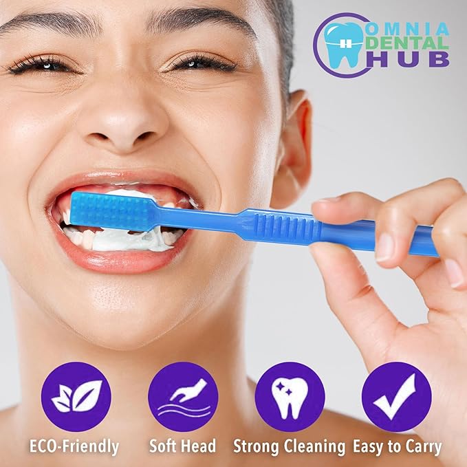 Omnia Disposable Pre-Pasted Toothbrushes | 200 Pcs Individually Wrapped Pre Pasted Toothbrush | Single Use Waterless Tooth Brush for Hotel, Camping, Homeless Gift | Multi Color