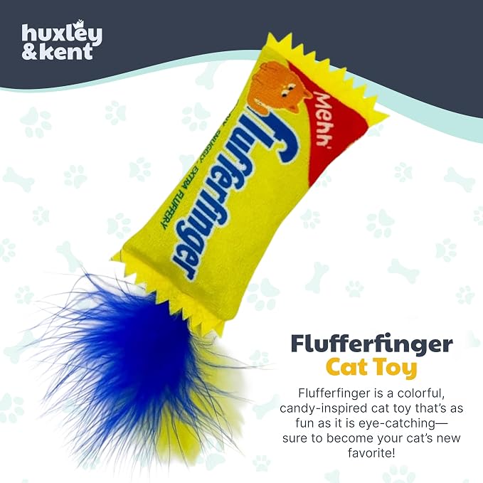 Huxley & Kent Plush Crinkle Catnip Cat Toy, Flufferfinger