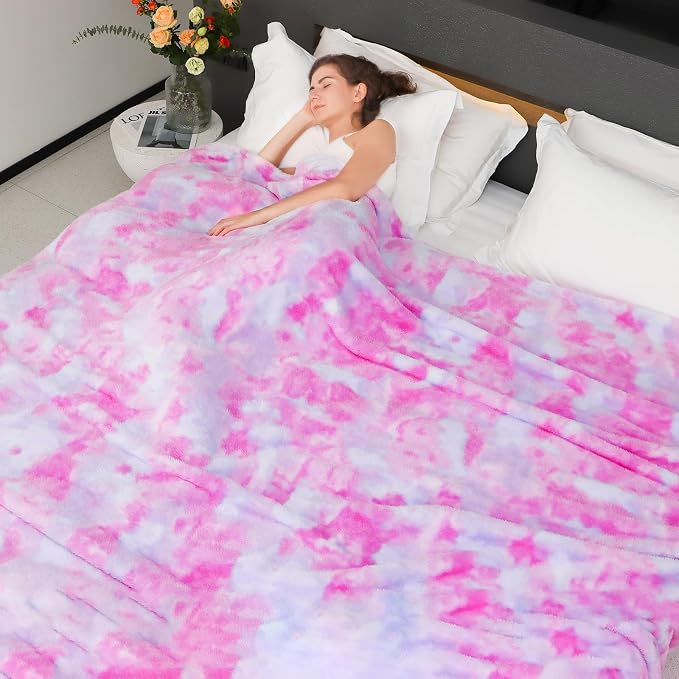 MUGD Lightweight Blanket Fleece Big Blanket Fuzzy Throw Blanket for Bed King Size